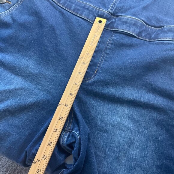 Lane Bryant 16 S Dark Wash Denim Bib Overalls Straight Adjustable Grunge Casual - Picture 9 of 12